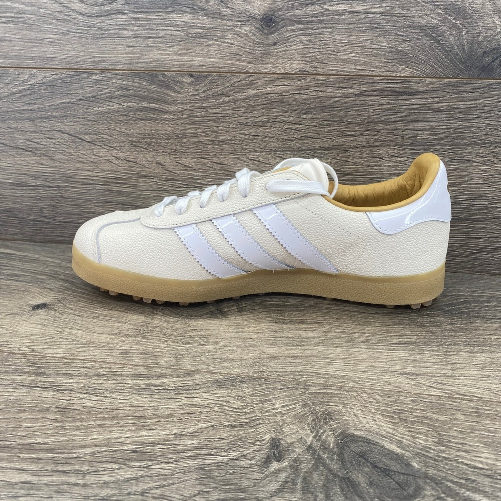 Adidas Gazelle Golf Lux Shoes Mens 7 Womens 8 Off-White Leather Spikeless JI4156 - Picture 9 of 10